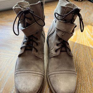 Allsaints Vintage Suede Boots, Taupe, Men's Size EU 43